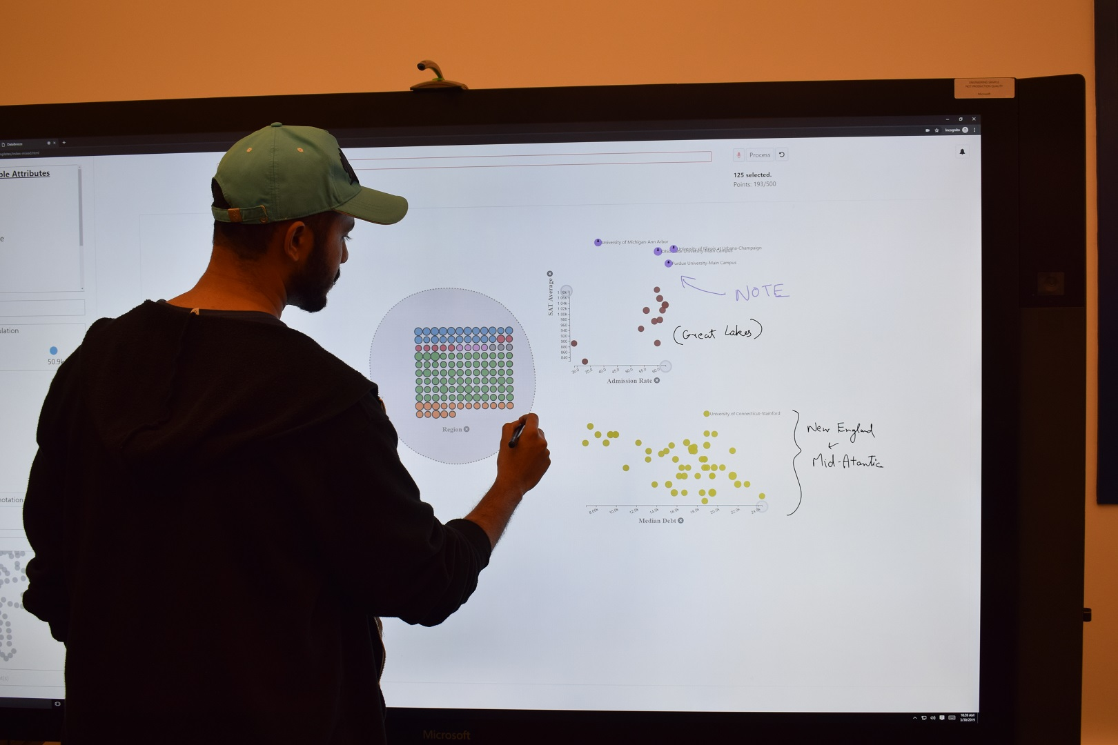 An author using the "DataBreeze" system to author and explore unit visualizations